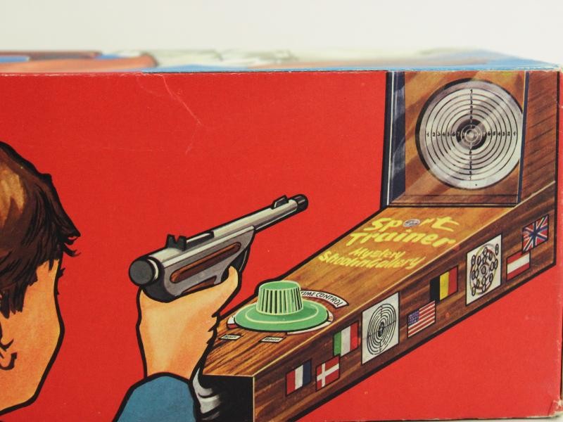 Vintage tin toy Sport Trainer shooting game Mystery Shooting