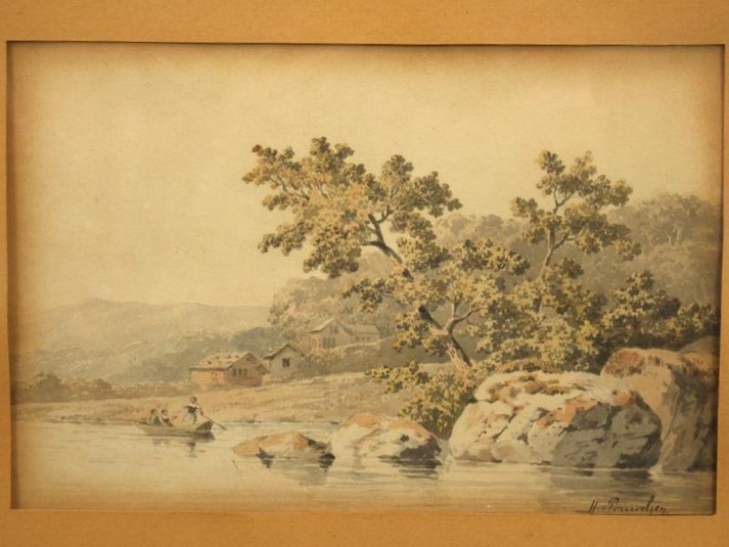 Antieke aquarellen Martinus Pouwelsen (1806-1891)