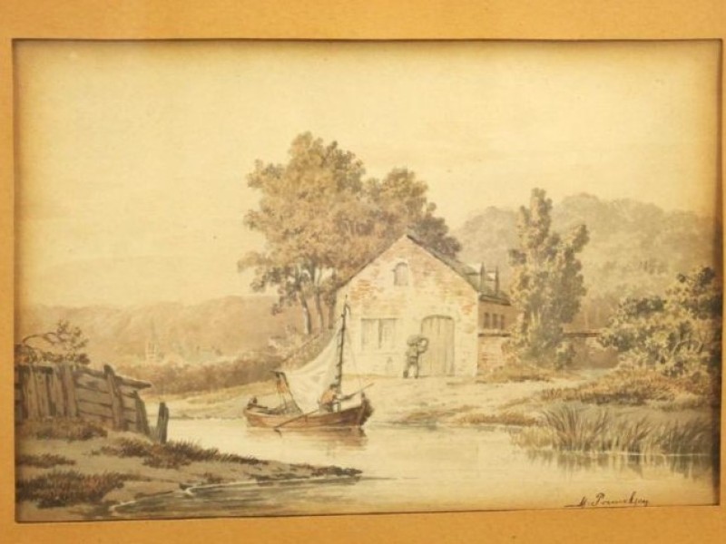 Antieke aquarellen Martinus Pouwelsen (1806-1891)