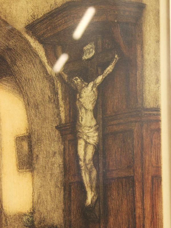 Grafiek 'Gebed in de kerk' - Albert Geudens (1869-1949)