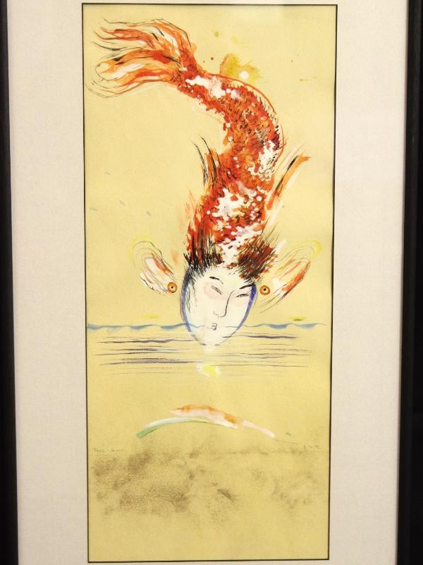 Aquarel "Feelin' goldfish" (1993) - Freddy De Vierman (°1960)