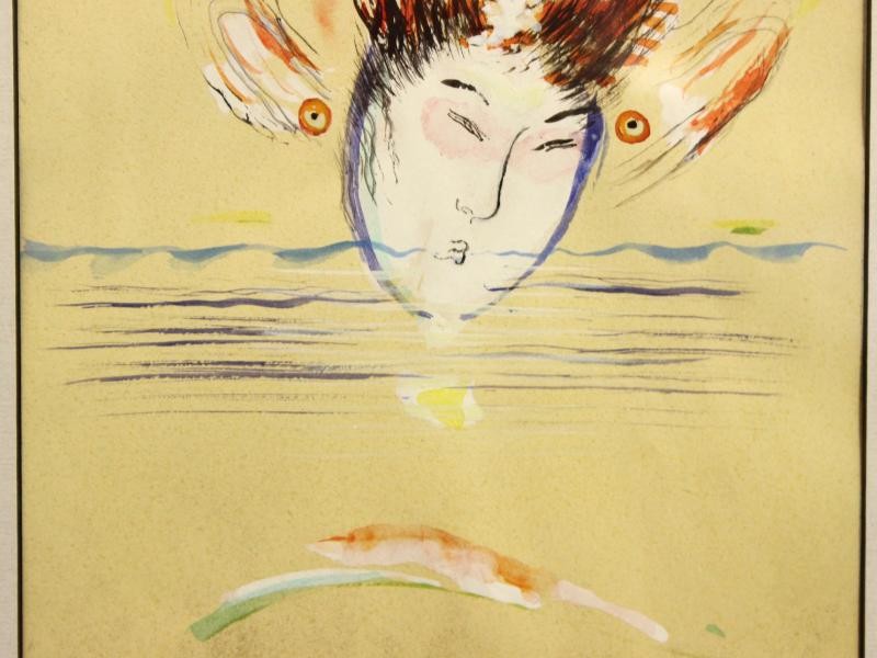 Aquarel "Feelin' goldfish" (1993) - Freddy De Vierman (°1960)