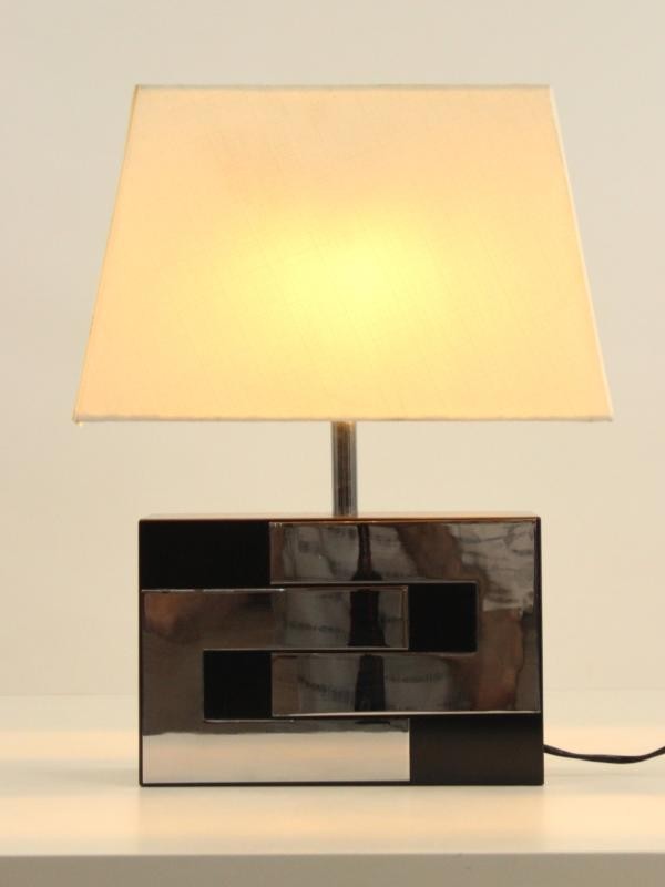 Vintage lamp met chromen accenten - Philippe Jean (1931-1987)