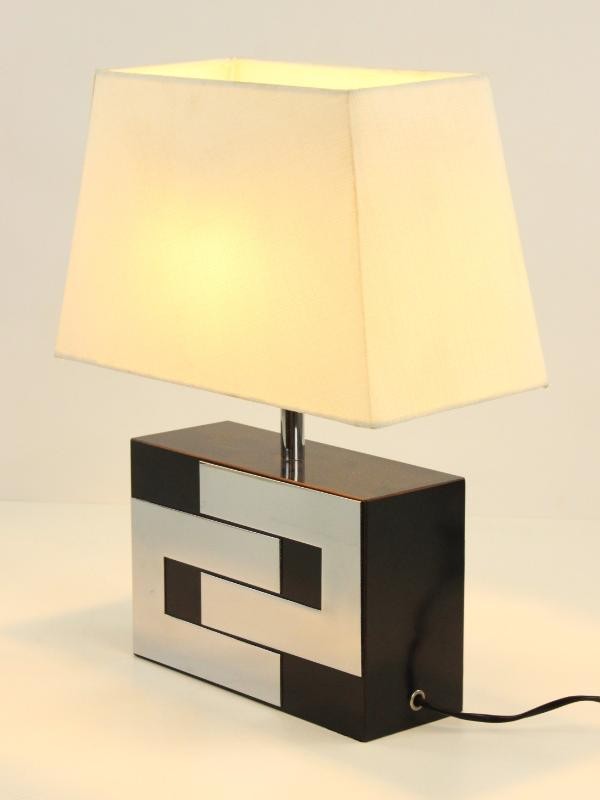 Vintage lamp met chromen accenten - Philippe Jean (1931-1987)