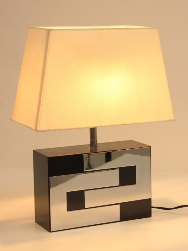 Vintage lamp met chromen accenten - Philippe Jean (1931-1987)