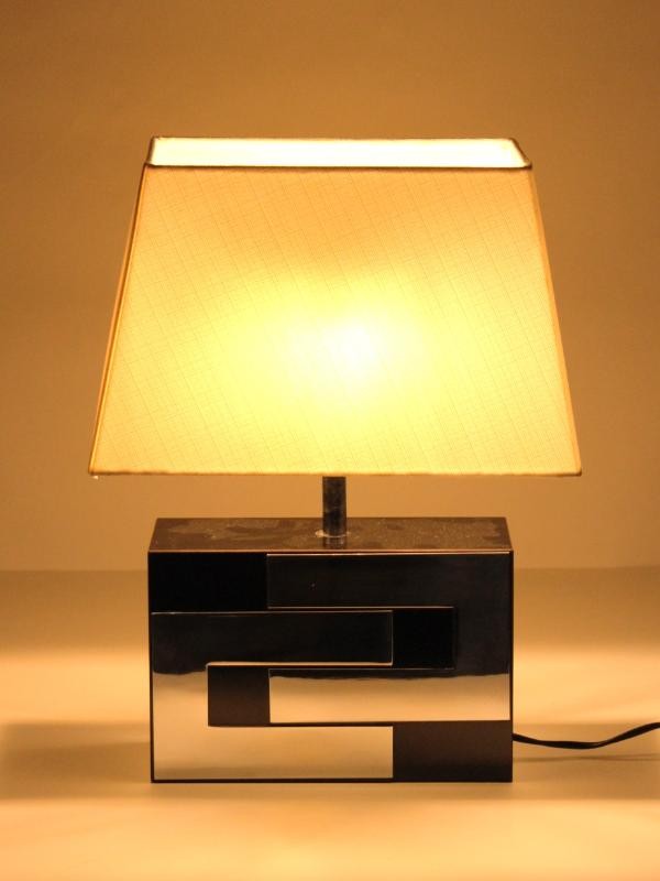 Vintage lamp met chromen accenten - Philippe Jean (1931-1987)