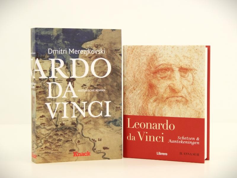 Duo Nederlandstalige boeken over Leonardo da Vinci - 1 geschiedenis boek en 1 roman