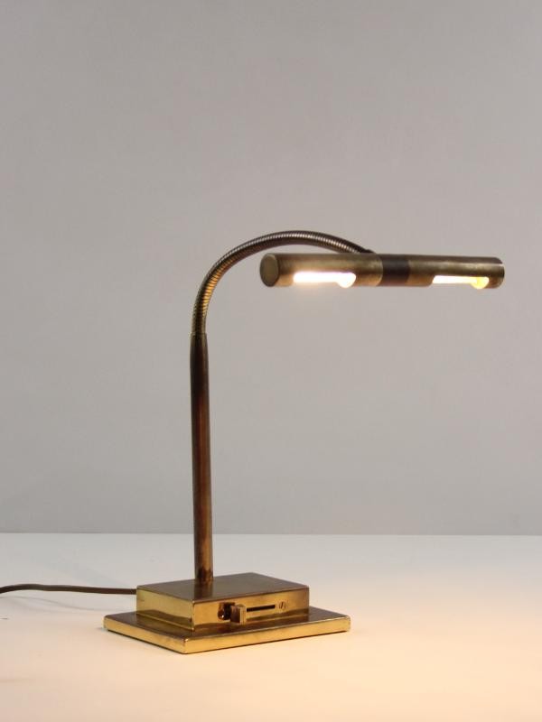 Vintage flexibele tafellamp gemaakt uit messing - Egoluce