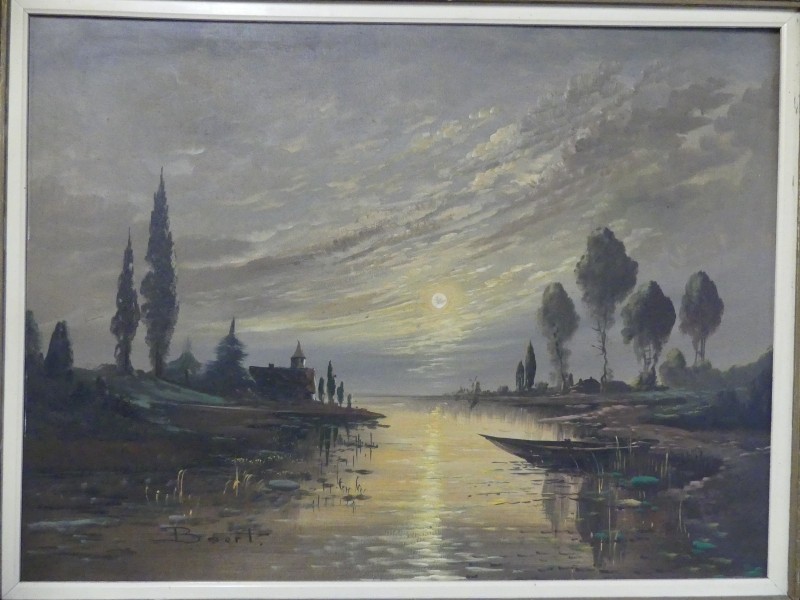 Olieverfschilderij op doek - landschap - gesigneerd