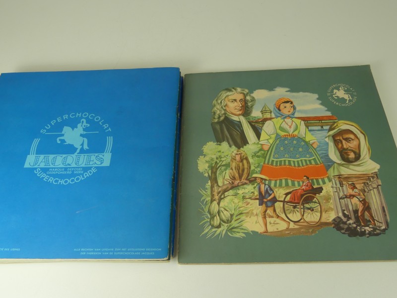 6 vintage Chromoalbums Chocolade Jacques