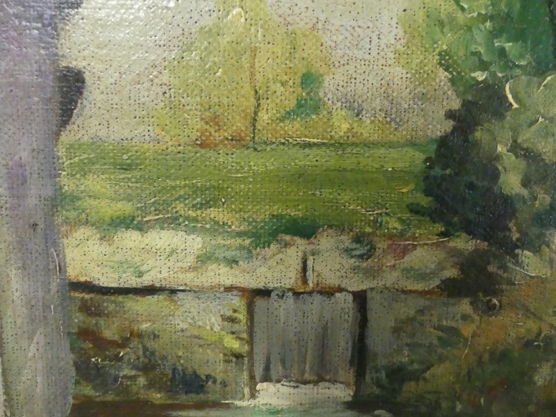 Schilderij zonder lijst - landschap - gesigneerd