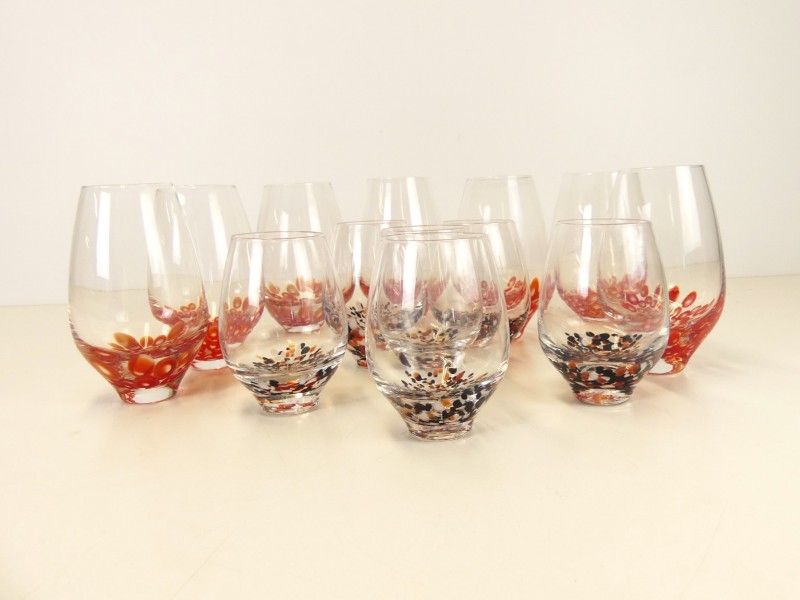 Lot vintage drinkglazen - Murano stijl