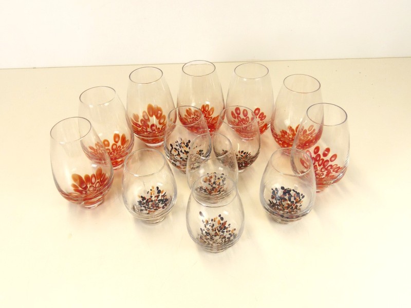 Lot vintage drinkglazen - Murano stijl