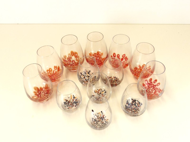 Lot vintage drinkglazen - Murano stijl