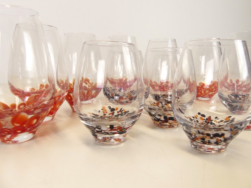 Lot vintage drinkglazen - Murano stijl