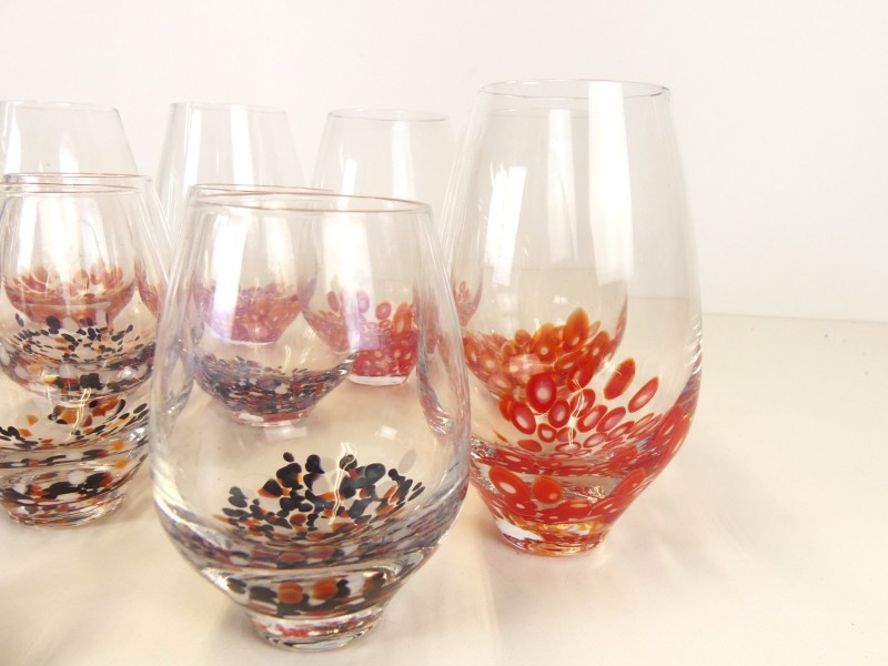 Lot vintage drinkglazen - Murano stijl