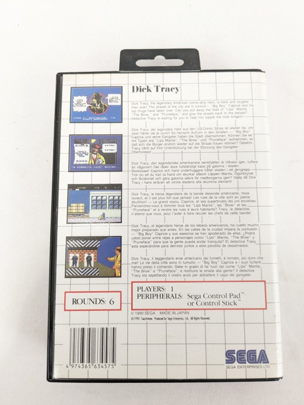 Dick Tracy [SEGA Master System][Zeldzaam]