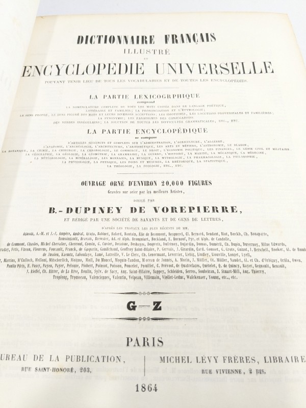 DICTIONNAIRE Français illustré [ 1864]