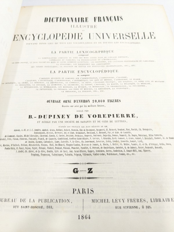 DICTIONNAIRE Français illustré [ 1864]