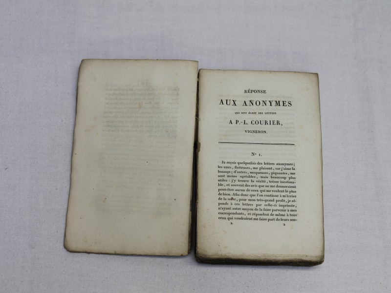 Antiquariaat: "Oeuvres complètes de P.L. Courier- 1833 (Art. 874)