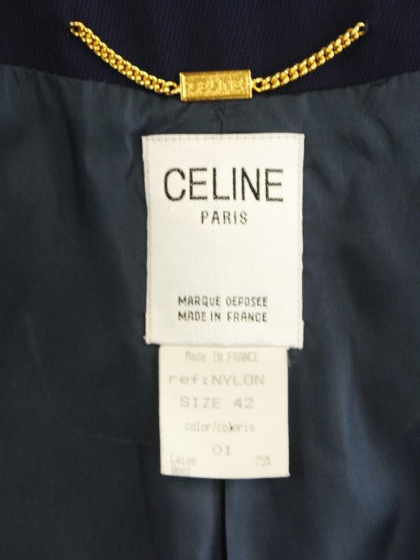 Donkerblauwe vest met mooie kraag, gemerkt Celine Paris