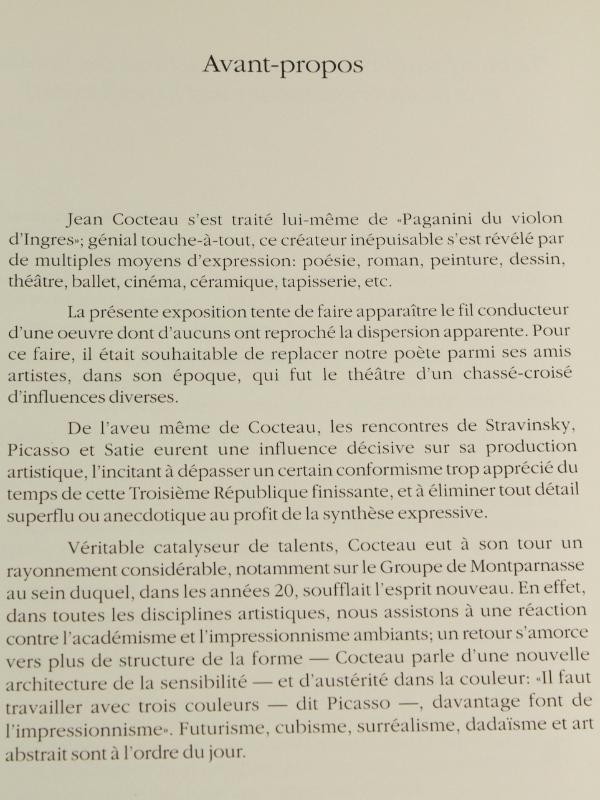 Franstalig kunstboek: Jean Cocteau over het Musée d'Ixelles uit 1991.