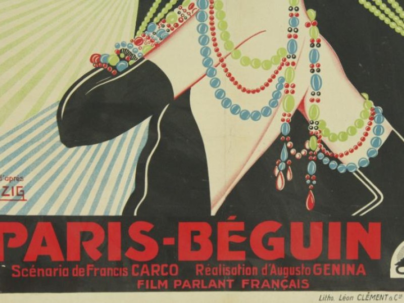 Zeldzame lithografie: filmposter Jane Marnac / Parijs-Béguin. 1931