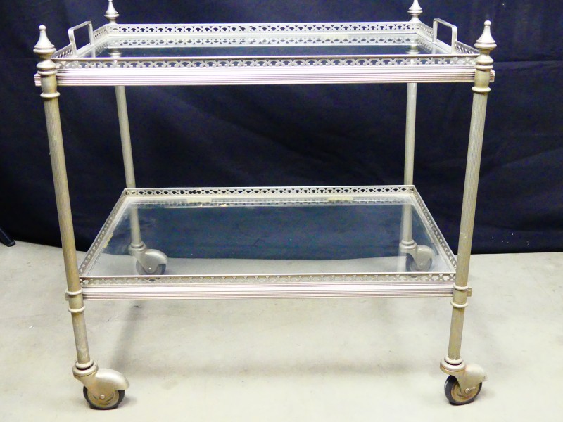 Vintage verzilverde trolley