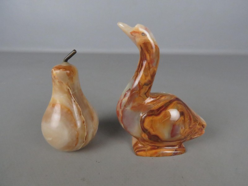 2 onyx marble decoratieve beeldjes