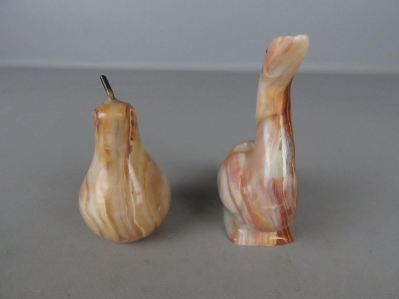 2 onyx marble decoratieve beeldjes