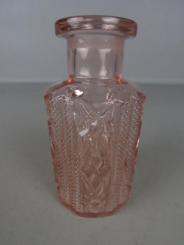 2 vintage lege rosaline glazen parfum flesjes