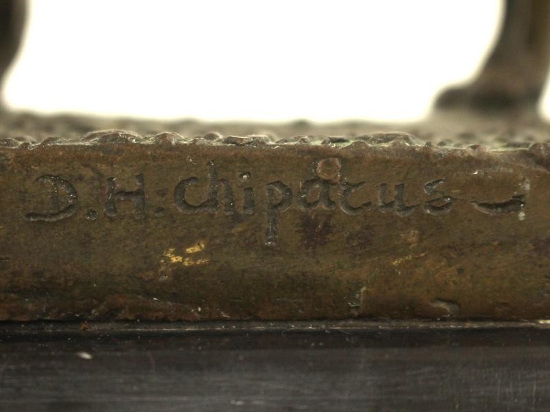 Demetre H. Chiparus, bronze garanti 'Vrouw met windhonden' - gesigneerd + stempel