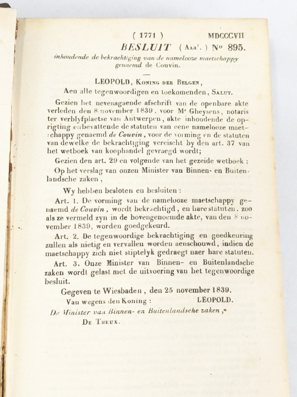 Bulletin officiel des lois et arrêtés royaux de la Belgique [1840]