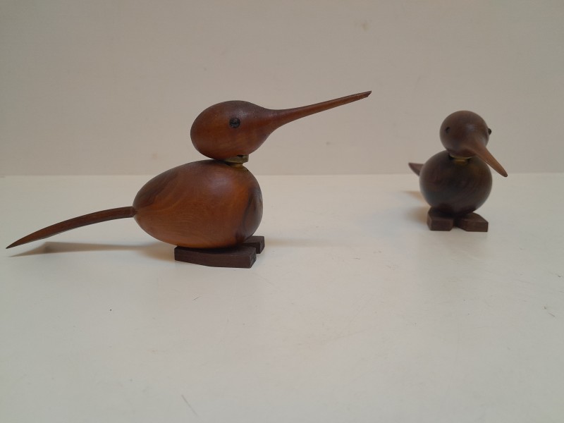 2 Vintage houten ijsvogeltjes