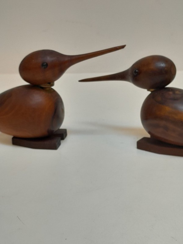 2 Vintage houten ijsvogeltjes