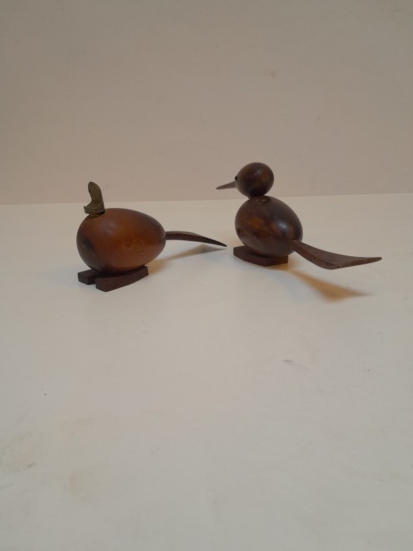 2 Vintage houten ijsvogeltjes