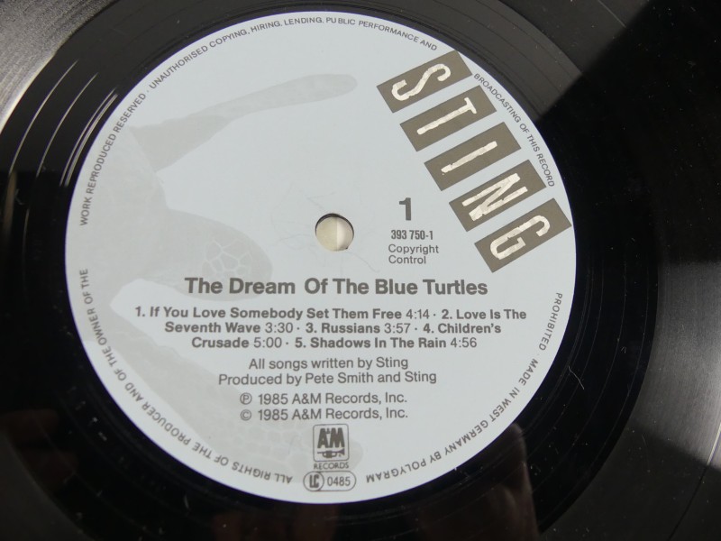 Vintage elpee – Sting – The dream of the blue turtles – 1985