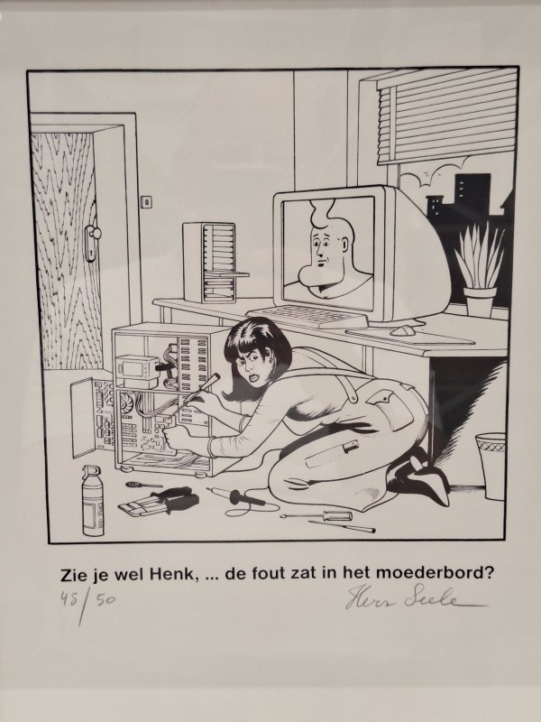 Gesigneerde en genummerde cartoon van Herr Seele