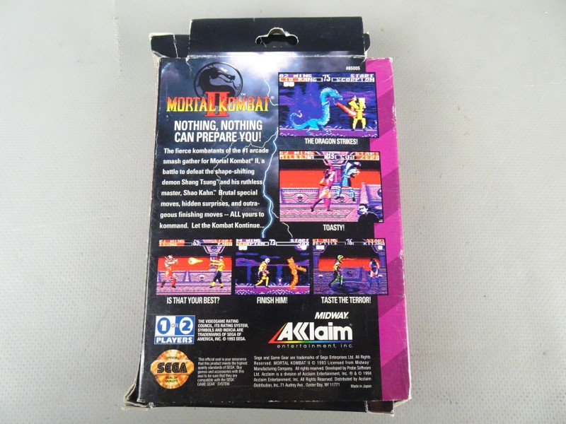 Sega Game Gear  "Mortal Kombat 2"