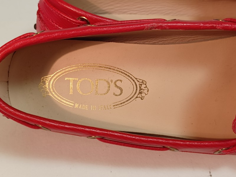 Rode TOD'S Gommino leren mocassins