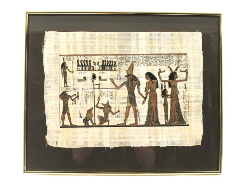 Ingekaderde Egyptische papyrus (B)