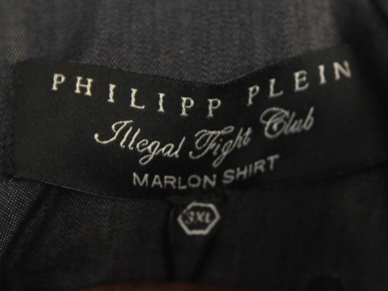 Marlon shirt with Skull Embroidery - Denim - gemerkt PHILIPPE PLEIN - NIEUW met labels