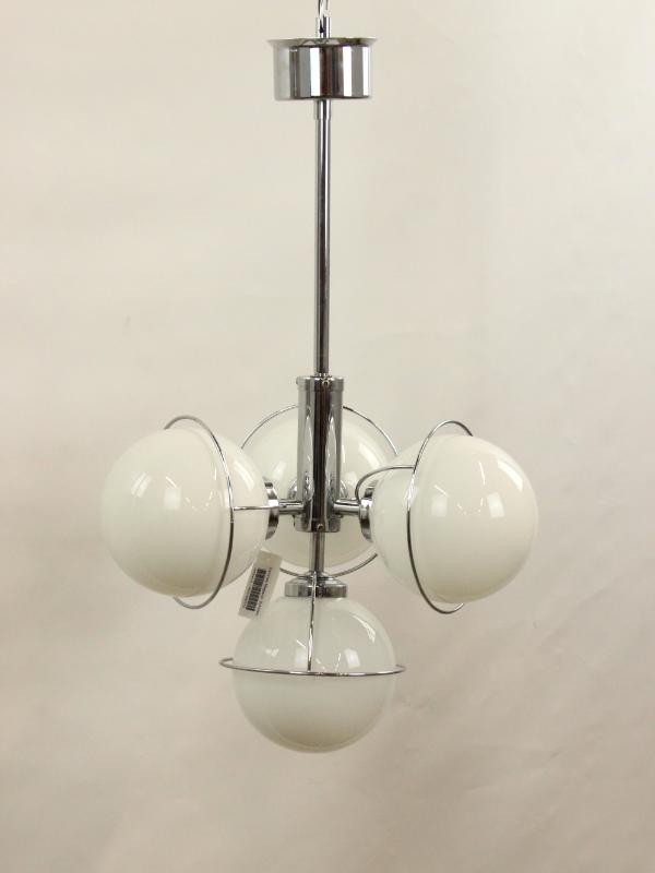 Vintage stijl hanglamp met 4 melkglazen bollen - Massive