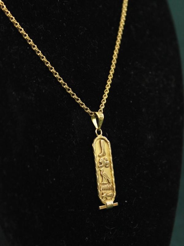 18k gouden Egyptische hanger met ketting