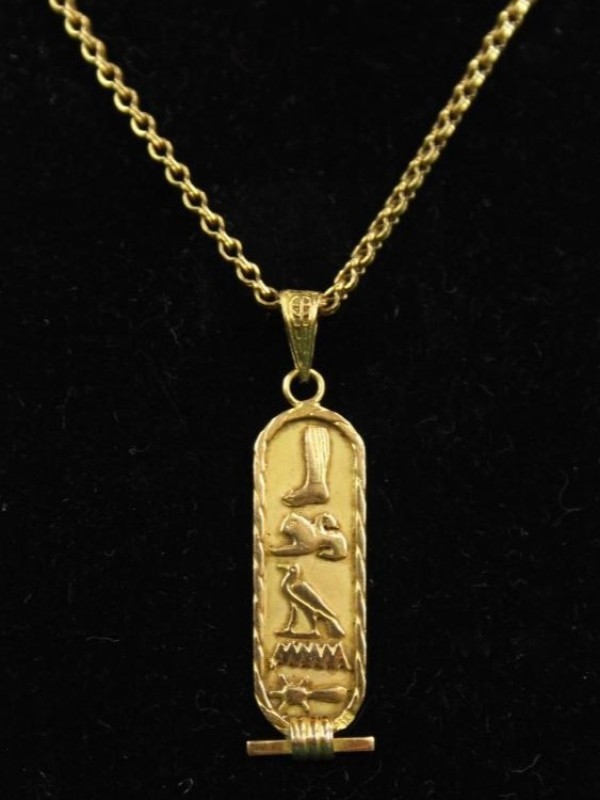 18k gouden Egyptische hanger met ketting