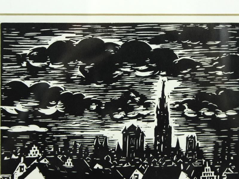 2 Houtsnedes Antwerpen & Gent - Frans Masereel (1889-1972)