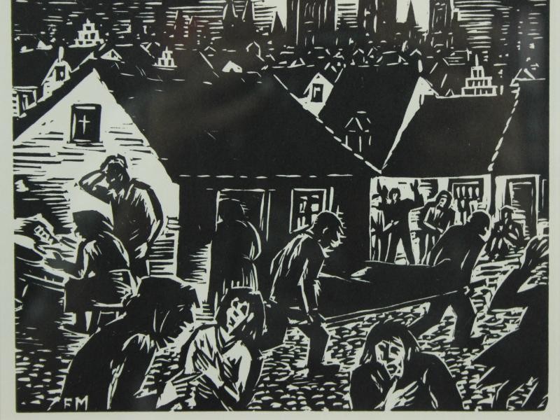 2 Houtsnedes Antwerpen & Gent - Frans Masereel (1889-1972)