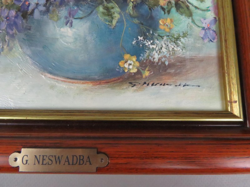 Collectie van vier schilderijen - G. Neswadba