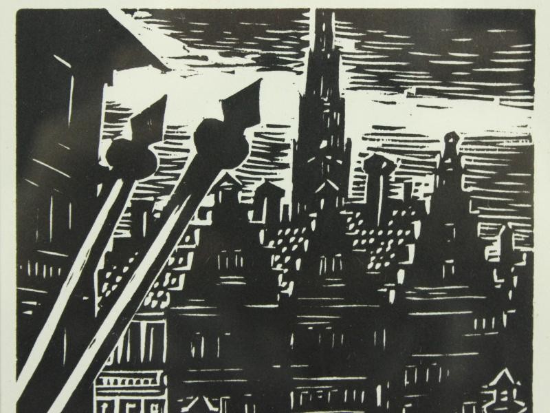 2 Houtsnedes Antwerpen & Gent - Frans Masereel (1889-1972)