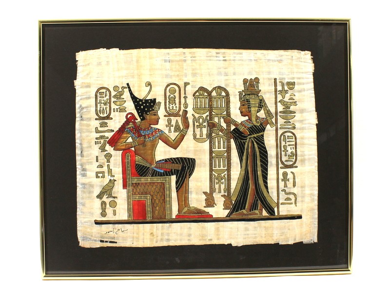 Ingekaderde Egyptische papyrus (A)